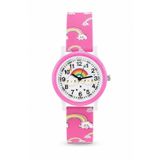 Saattino Kız Çocuk Pembe Silikon Kordon Analog Kol Saati Gökkuşağı Desenli ST-304430