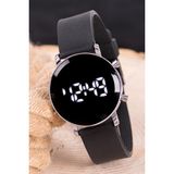 Saattino ST-30400 Gümüş Dijital Led Ekran Silikon Kordonlu Unisex Kol Saati