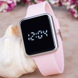 Saattino Toz Pembe Silikon Kordonlu Dokunmatik Led Ekran Dijital Kol Saat ST-303730