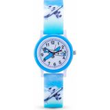 Saattino Uçak Desenli Turkuaz Kız Erkek Çocuk Kol Saati Analog Saat ST-304420