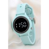 Saattino Unisex Tuşlu LED Takvimli Silikon Kadın Kol Saati - Silikon Bileklik Saat ST-304167 - Açık Mavi