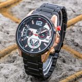 Saattino Yeni Sezon Erkek Saati Siyah Çelik Kordon Tasarım Kadran Analog Chronograph ST-304207