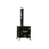 Sabah Kamp Mini Tiny Emaye Kaplama Isıya Dayanıklı Camlı Kamp Ve Karavan Sobası (Boru Çapı 8Cm)