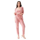 Sabahlıklı Dantel Detaylı Pegasus Kadın Pijama Takımı-Çeyizlik Takım- Geniş Beden Aralığı Pembe 2XL