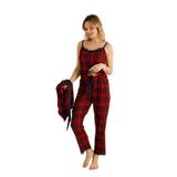 Sabahlıklıklı 3 Parça Çeyizlik Kutulu Kadın Pijama Takımı- Dantelli Kutulu Kadın Pijama- Geniş Beden Aralığı Kırmızı S