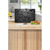 Saban 20x30cm - Siyah Üçgenler Desenli - Cam Kesme Tahtası