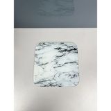 Saban 22x22cm - Beyaz Mermer, Cam Kesme Tahtası - Sunumluk - 0 - 99 ml