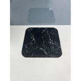 Saban 22x22cm - Siyah Mermer, Cam Kesme Tahtası - Sunumluk