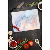 Saban 29x34cm - Ezgi Desenli - Cam Kesme Tahtası - Renkli