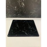 Saban 30x26cm - Siyah Mermer, Cam Kesme Tahtası - Sunumluk - 0 - 99 ml