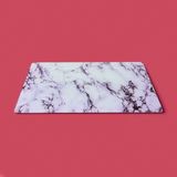 Saban Mermer Desenli Cam Kesme Tahtası - Beyaz - 30X40 cm - Montajsız