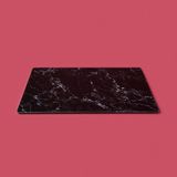 Saban Mermer Desenli Cam Kesme Tahtası - Siyah - 30X40 cm - Montajsız