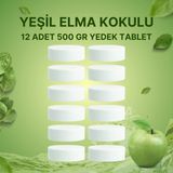 Saban Yeşil Elma Kokusuyla 12 Adet 500 gr Nem Alıcı Rutubet ve Küf Önleyici Yedek Tablet