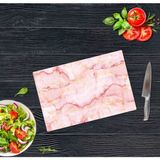 Sabanbaba 20x30cm - Pembe Mermer Görünümlü - Cam Kesme Tahtası