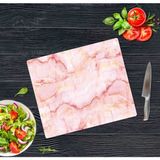 Sabanbaba 30x40cm - Pembe Mermer Görünümlü - Cam Kesme Tahtası