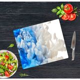 Sabanbaba Dekoratif Cam Kesme Tahtası Mavi Duman 30 x 40 cm | Cam Kesme Tablası