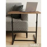 Sabaz Home Yükseklik Ayarlı Laptop Sehpası - C Sehpa - Koltuk Sehpası - Yerli Ceviz - 54,5 x 35 - Koyu Ceviz