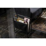 Sabaz Koltuk Yanı Dergilik, Deri Kumaşlı Dergilik, Kitaplık – Metal Çerçeveli Modern Gazetelik , Plaklık / Organizer - Siyah
