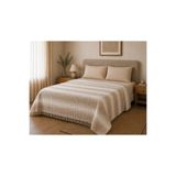 Sabia Daily %100 Pamuk Müslin Pike 4 Kat Çift Kişilik Pike & Yatak Örtüsü 230x250 cm - Çizgili Desenli