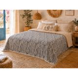 Sabia Daily%100 Pamuk Müslin Pike 4 Kat Çift Kişilik Pike & Yatak Örtüsü 230x250 cm (Antrasit, Jakarlı)