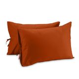Sabia%100 Pamuk 50X70 cm Bağcıklı Yastık Kılıfı Seti (Kiremit)