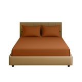 Sabia%100 Pamuk 62 Tel 155 TC – 180x200 +37 cm Yüksekliğe Uygun Battal Boy Lastikli Çarşaf Seti (Kiremit)