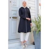 Sabit Kapüşonlu İçi Peluş Mont Siyah HM2277 - 42