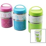 SABİT KULPLU - RESİMLİ - RENKLİ 2Lİ SEFER TASI - SAKLAMA KABI 930ML