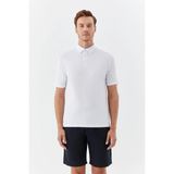 Sabri Özel Beyaz Pamuklu Pike Slim Fit Polo Yaka T-shirt - 3XL