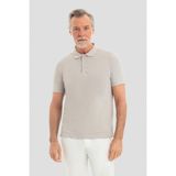 Sabri Özel Erkek Gri Normal Kesim Regular Fit %100 Pamuk Pike Düğmeli Polo Yaka Tişört - 3XL