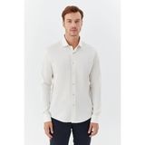 Sabri Özel Erkek Latte Dar Kesim Slim Fit %100 Pamuk Düz Dokuma Klasik Yaka Gömlek - XL