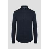Sabri Özel Erkek Siyah Dar Kesim Slim Fit %100 Pamuk Dokuma Uzun Kollu Klasik Yaka Gömlek - 2XL