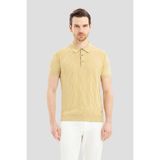 Sabri Özel Erkek Su Yeşili Dar Kesim Slim Fit %100 Pamuk Desenli Triko Polo Yaka Tişört
