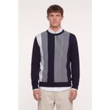 Sabri Özel Mor Regular Fit Yünlü Desenli Bisiklet Yaka Triko Kazak