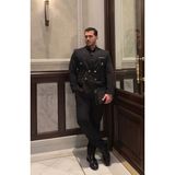 Sabri Zengin Erkek Kruvaze Slim Fit Takım Elbise - Siyah - 48