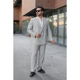 Sabri Zengin Erkek Oversize Takım Elbise - Gri - 52