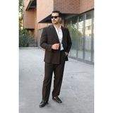 Sabri Zengin Erkek Oversize Takım Elbise - Kahverengi - 46