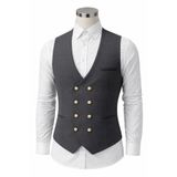 SABRİ ZENGİN Erkek V Yaka Slim Fit Kruvaze Yelek