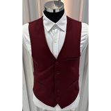 Sabri Zengin Erkek V Yaka Slim Fit Yelek - 46 - Bordo