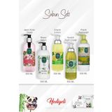 Sabun Paket 500 ML Ayvalık Zeytin Çiçeği, Çeşme Limonu, Japon Kiraz Çiçeği, Beyaz Sabun, Zeytinyağlı ve Rosie