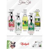 Sabun Paket 500 ML Manolya Çiçeği, Beyaz Sabun, Çeşme Limonu, Zeytinyağlı, Japon Kiraz Çiçeği ve Rosie