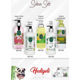 Sabun Paketi Çeşme Limonu, Keçi Sütlü, Japon Kiraz Çiçeği, Beyaz Sabun, Zeytinyağlı 500 ML ve Rosie