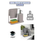 SABUN-SÜNGER VE HAVLULUK PLASTİK 1 ADET BEYAZ