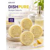 Sabunal DISHPURE Bulaşık Sabunu 4 ADET - Limonlu Katı Bulaşık, Yağ ve Koku Arındırıcı Doğal Mutfak Sabunu