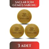 Sabunal Gümüş Sabunu 3 Adet - Saçlar İçin, Hacim, Güç ve Dökülmelere Karşı