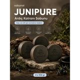 Sabunal Junıpure Ardıç Katran Sabunu 4 Adet - Saç Derisi, Kepek Görünümü ve Doğal Arındırıcı Vücut Bakımı