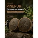 Sabunal Pınepur Çam Katranı Sabunu 2 Adet - Saç Derisi, Yağlı Cilt ve Yoğun Arındırıcı Doğal Katran Bakımı