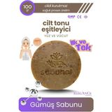 sabunal SPOTLIX Gümüş Leke Sabunu - Cilt Tonu Görünümü ve Aydınlık Yüz Bakımı İçin Özel Doğal Sabun 100 gr