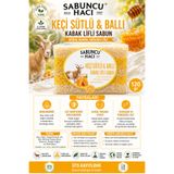 Sabuncu Hacı Doğal Kabak Lifli Keçi Sütlü & Ballı Sabun 120-130 gr Doğal Kabak Lifi, Keçi Sütü ve Bal İçerikli El Yapımı Sabun.