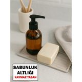Sabunluk Altlığı Kaymaz Silikon Tezgah Koruyucu Mutfak Süngerlik Banyo Sıvı Sabun Organizer 27 cm x 11CM - Bej - 27 x 11 cm